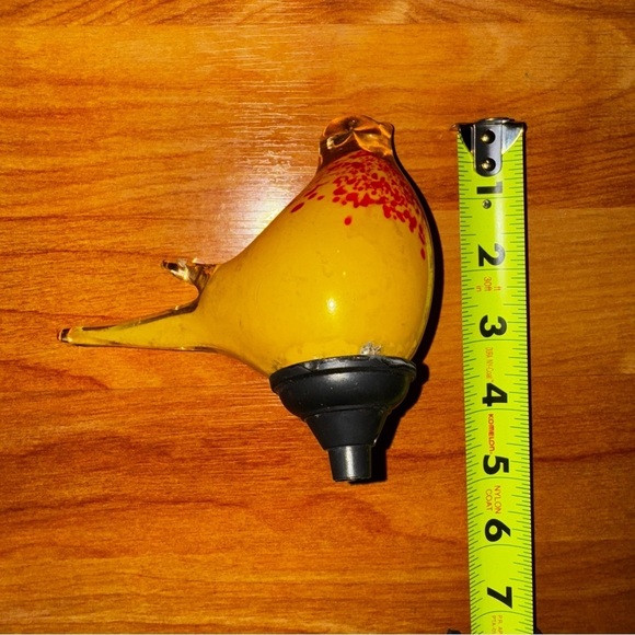 Yellow And Red Hand Blown Glass Bird 5” x 3” - Light Up Lawn Ornament? - Picture 9 of 16